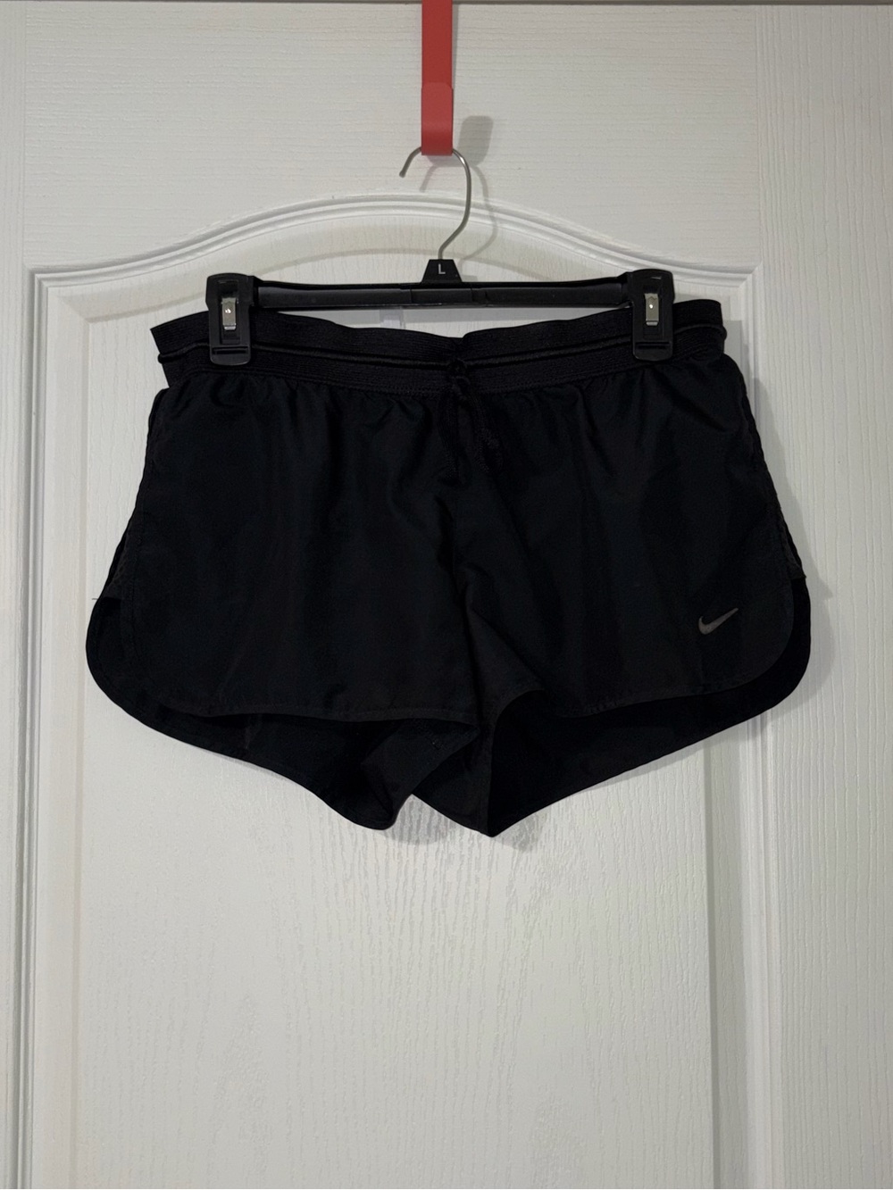 Nike Women's Black Athletic Running Shorts with Reflective Swoosh